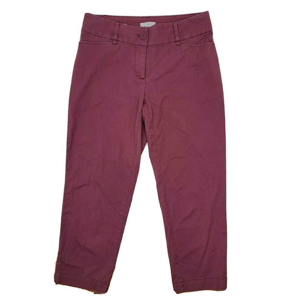 Ann Taylor Loft Pants Womens Size‎ 2 Outlet Purple Curvy Crop Casual Everyday